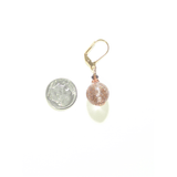 Venetian Glass Clear Copper Ball Gold Earrings - JKC Murano