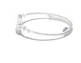 Murano Glass Clear Silver Star Bangle Bracelet - JKC Murano