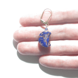 Venetian Glass Blue Copper Moon Gold Earrings By JKC Murano - JKC Murano