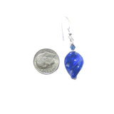 Murano Glass Cobalt Blue 20mm Twist Sterling Silver Earrings - JKC Murano