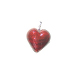 Murano Glass Dark Pink Heart Pendant, Genuine Italian Glass Jewelry - JKC Murano