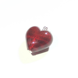 Murano Glass Dark Pink Heart Pendant, Genuine Italian Glass Jewelry - JKC Murano