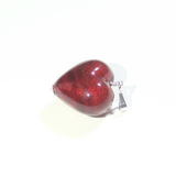 Murano Glass Dark Pink Heart Pendant, Genuine Italian Glass Jewelry - JKC Murano