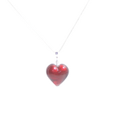 Murano Glass Dark Pink Heart Pendant, Genuine Italian Glass Jewelry - JKC Murano