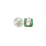Murano Glass Emerald Green Gold Square Cuff Links - JKC Murano