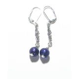 Murano Italian Glass Plum Purple Sterling Silver Earrings - JKC Murano