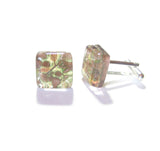 Murano Glass Copper Gold Square Cuff Links - JKC Murano