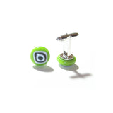 Lime Green Bulls Eye Millefiori Cuff Links, Murano Glass Jewelry - JKC Murano