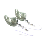 Murano Glass Grey Twist Sterling Silver Earrings - JKC Murano