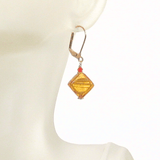 Murano Glass Topaz Orange Gold Earrings by JKC Murano - JKC Murano