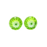 Millefiori Lime Green Sterling Silver Post Earrings, Stud Earrings - JKC Murano