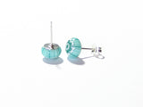 Murano Millefiori Sea Green Sterling Silver Post Earrings, Studs - JKC Murano