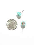 Murano Millefiori Sea Green Sterling Silver Post Earrings, Studs - JKC Murano