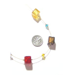 Murano Glass Colorful Cube Gold Necklace by JKC Murano - JKC Murano