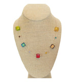 Murano Glass Colorful Cube Gold Necklace by JKC Murano - JKC Murano