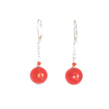 Murano Glass Vibrant Orange Ball Silver Earrings - JKC Murano