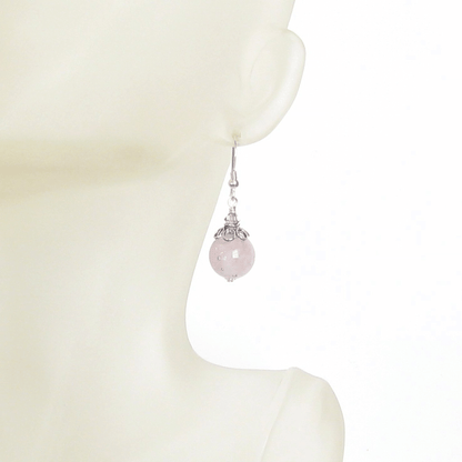 Murano Glass Pale Purple Ball Sterling Silver Earrings - JKC Murano