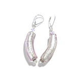 Murano Glass Pale Purple Curved Tube Silver Earrings by JKC Murano - JKC Murano