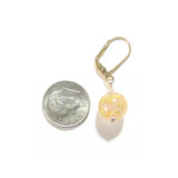 Italian Murano Glass Peach Cadora Gold Earrings, Gold Filled Leverbacks - JKC Murano