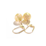 Italian Murano Glass Peach Cadora Gold Earrings, Gold Filled Leverbacks - JKC Murano