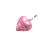 Murano Glass Pink Silver Heart Pendant, Venetian Jewelry - JKC Murano