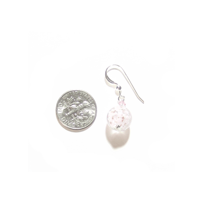 Murano Glass Pale Pink Ball Sterling Silver Earrings - JKC Murano