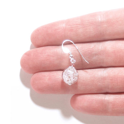 Murano Glass Pale Pink Ball Sterling Silver Earrings - JKC Murano