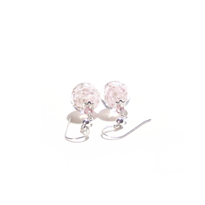 Murano Glass Pale Pink Ball Sterling Silver Earrings - JKC Murano