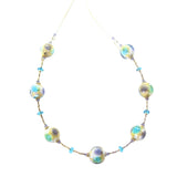 Murano Glass Plum Aqua Ball Gold Necklace By JKC Murano - JKC Murano