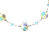 Murano Glass Plum Aqua Ball Gold Necklace By JKC Murano - JKC Murano