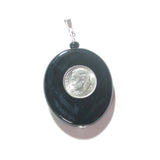 Murano Glass Porcelain Flower Black Pendant Necklace - JKC Murano