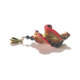 Large Murano Glass Black Red Twist Gold Pendant - JKC Murano