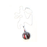 Murano Glass Red Silver Disc Pendant, Sterling Silver Italian Made Chain - JKC Murano