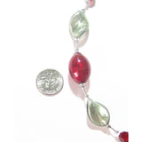 Murano Glass Red Gray Twist Sterling Silver Necklace - JKC Murano