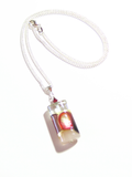 Murano Glass Pink Red Rectangle Pendant by JKC Murano - JKC Murano