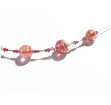 Murano Glass Pink Tube Gold Necklace by JKC Murano - JKC Murano