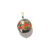 Murano Glass Red Black Bed of Roses Disc Pendant - JKC Murano