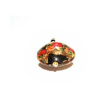 Murano Glass Red Black Bed of Roses Disc Pendant - JKC Murano