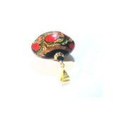 Murano Glass Red Black Bed of Roses Disc Pendant - JKC Murano