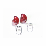 Murano Glass Red Small Twist Sterling Silver Earrings, Leverback Earrings - JKC Murano