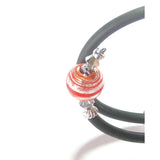 Murano Glass Red Silver Sterling Silver Wrap Bracelet - JKC Murano