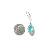 Murano Glass Sea Green Twist Silver Earrings, Leverback Earrings - JKC Murano