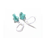 Murano Glass Sea Green Twist Silver Earrings, Leverback Earrings - JKC Murano