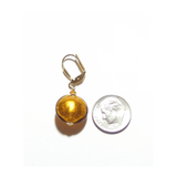 Murano Glass Disc Topaz Gold Earrings - JKC Murano