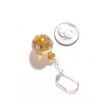 Murano Glass Amber Ball Sterling Silver Earrings - JKC Murano