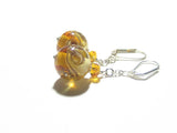 Murano Glass Amber Ball Sterling Silver Earrings - JKC Murano