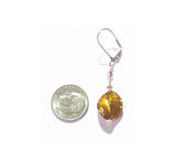 Murano Glass Dark Topaz Twist Silver Earrings - JKC Murano