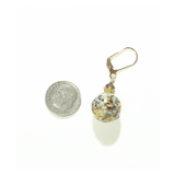 Murano Glass Turquoise Leopard Ball Gold Earrings - JKC Murano