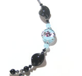 Murano Glass Turquoise Leopard Pendant Silver Necklace - JKC Murano