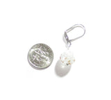 Murano Glass White Copper Ball Silver Earrings - JKC Murano